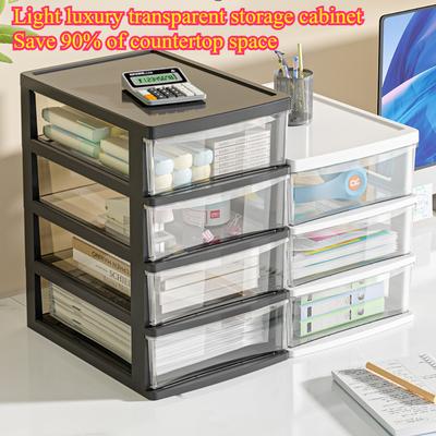 Desktop Storage Box Drawer Type Storage Cabinet Multi-layered Office Desk Organizing Boxes Transparent Student Desk Storage Box