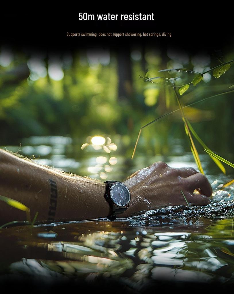 Men's Solar-Powered Waterproof Sports Watch with Luminous Hands and Long Battery Life