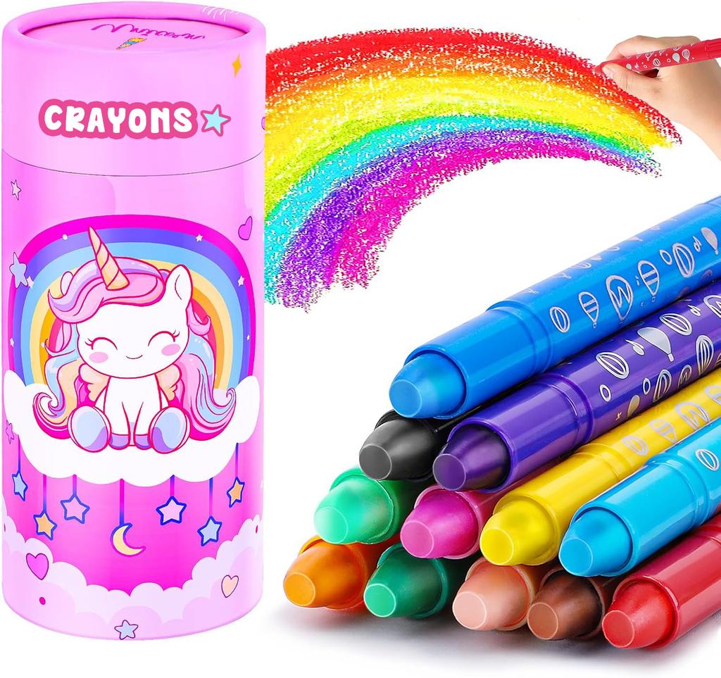 12/24 Colors Wax Crayon For Kids Washable & Erasable Twist Crayons For Toddlers Drawing Coloring Crayon Set Back To School Gifts