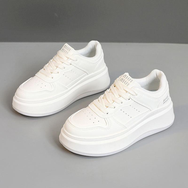 

[Customized] SHA17 new breathable little white shoes 2025 autumn thick-soled Korean height-resistant casual wear-resistant board shoes 35