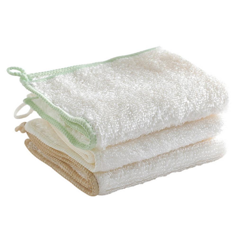3pcs Bamboo Fiber Duster Towel Multi functional Washing Cleaning Cloth Kitchen Tool 30*27cm