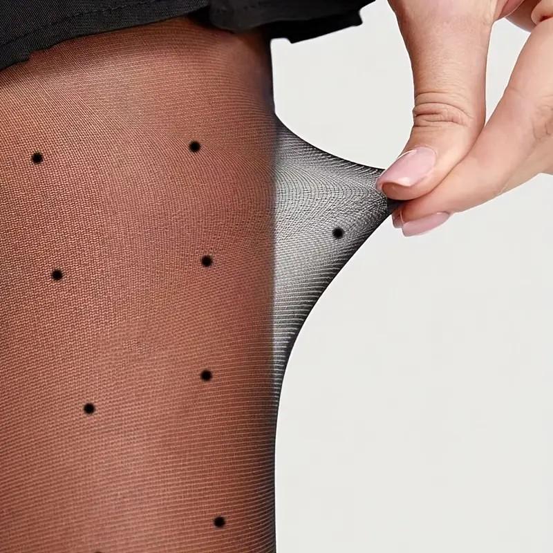 1 Paar Schwarze Punkt Ultra-Dünne Leggings Geeignet Für Frühling Und Herbst Sowie Tägliches Tragen