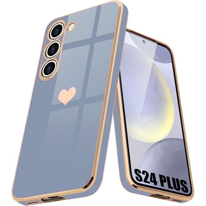 Coque de protection - Samsung - Galaxy S24 Plus - Antichoc - Souple - Motif Cœur - Bleu