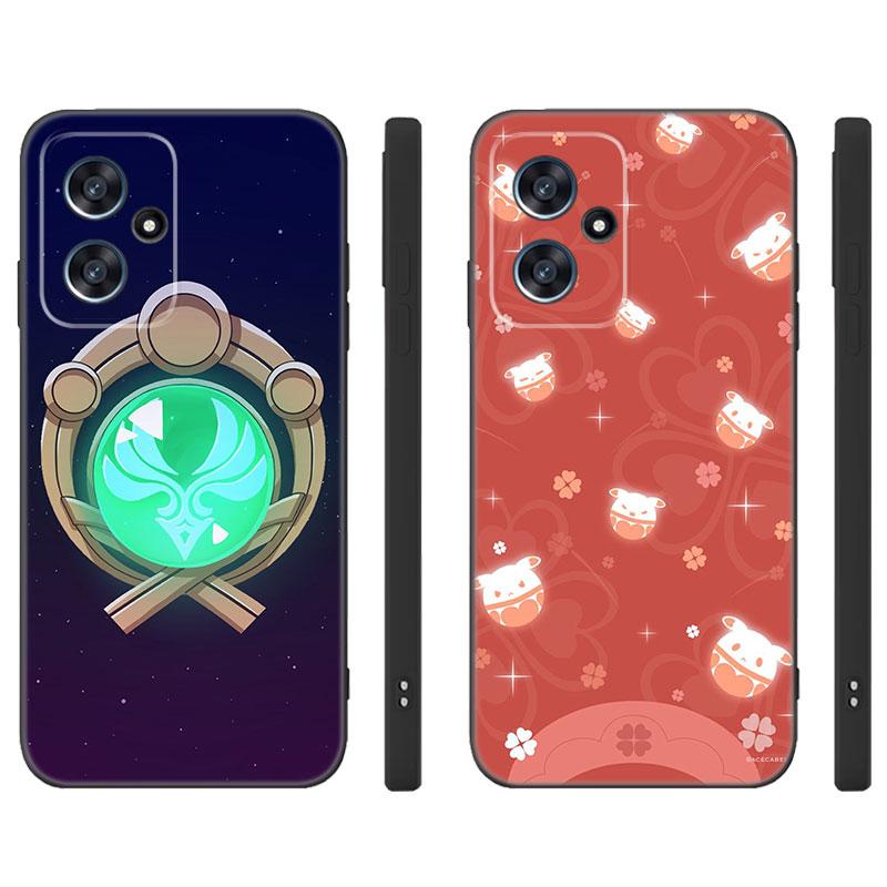 Genshin Impact Logo Black Silicone Phone Case For Xiaomi POCO X3 X4 NFC F3 F4 GT F5 M3 M4 M6 X5 X6 Pro 5G C55 C65 M5