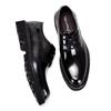 Men's British Style Patent Leather Derby Shoes - Formal Lace-up with Thick Sole & Round Toe