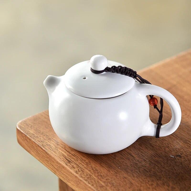 Ceainice cu glazură crackle Celadon Set de ceai tradițional Ceainic Oolong negru Ceainic din ceramică Ceai cu flori înflorite Veselă pentru ceai