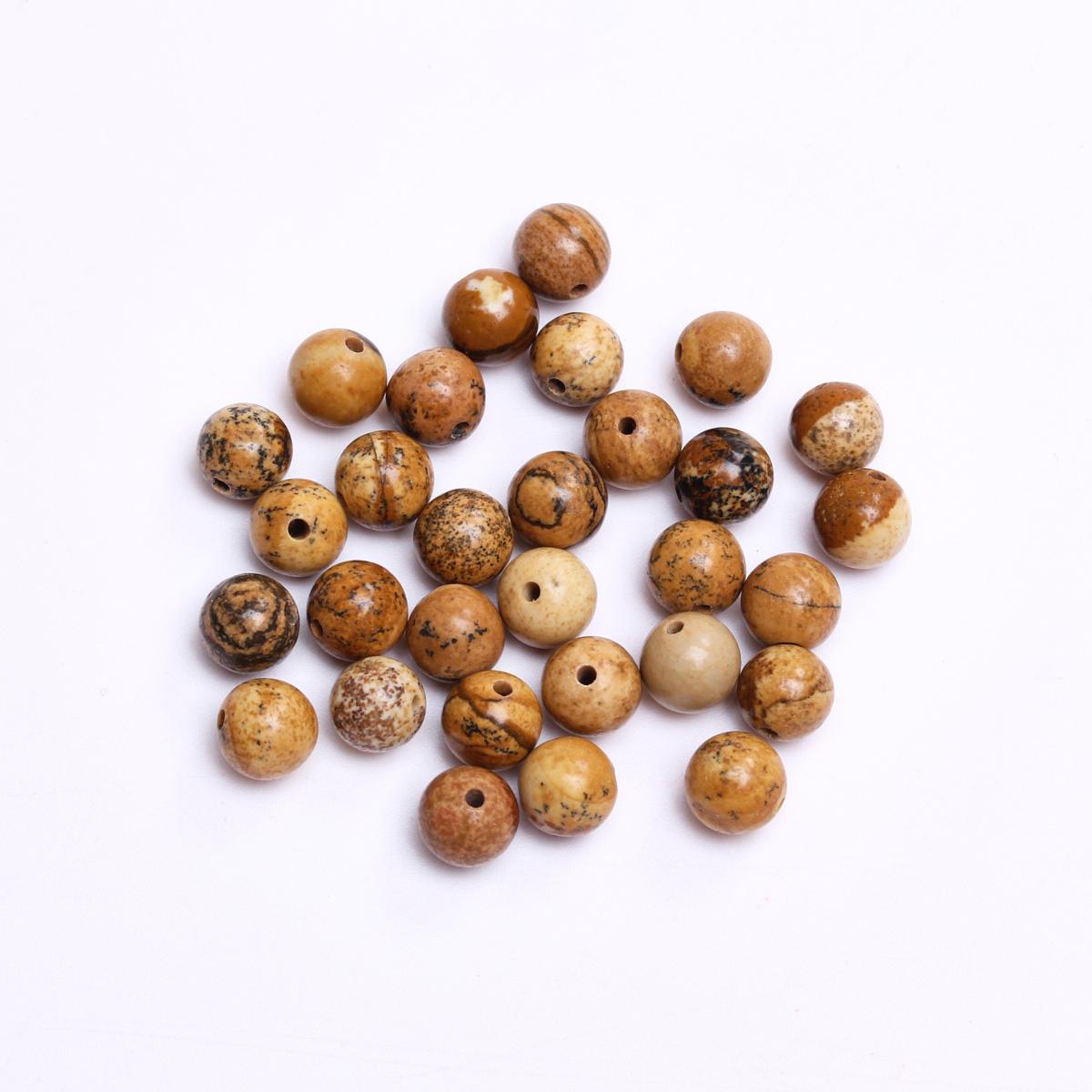 

Товары для вечеринки Свободные бусины Ожерелья 4/6/8/10/12 мм Аксессуары Картина Яшма для изготовления ювелирных изделий DIY Круглый натуральный камень 40-15 шт. Бусины 6mm 30Pcs