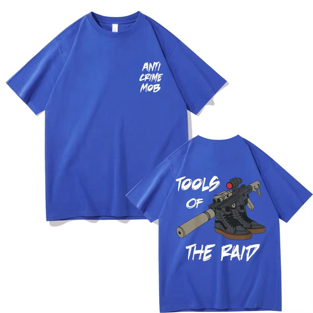 Forward Observations Group Anti Crime Mob Tools of The Raid Graphic T-shirt Male Classic T Shirts Oversized Unisex Streetwear Trendy Cotton