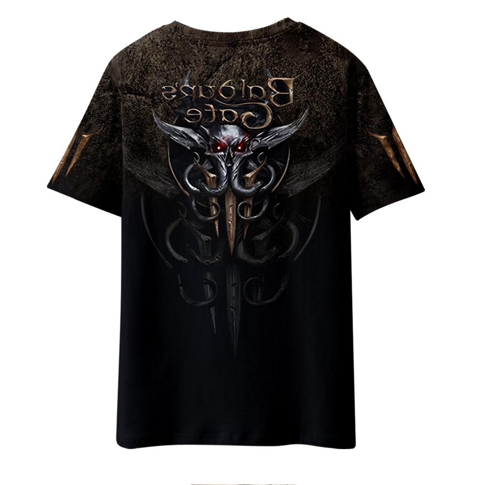 Nuova Moda Estiva per i Fan del GIOCO Baldur's Gate 3 Magliette Casual a Maniche Corte Stampate Grafiche da Donna e Uomo