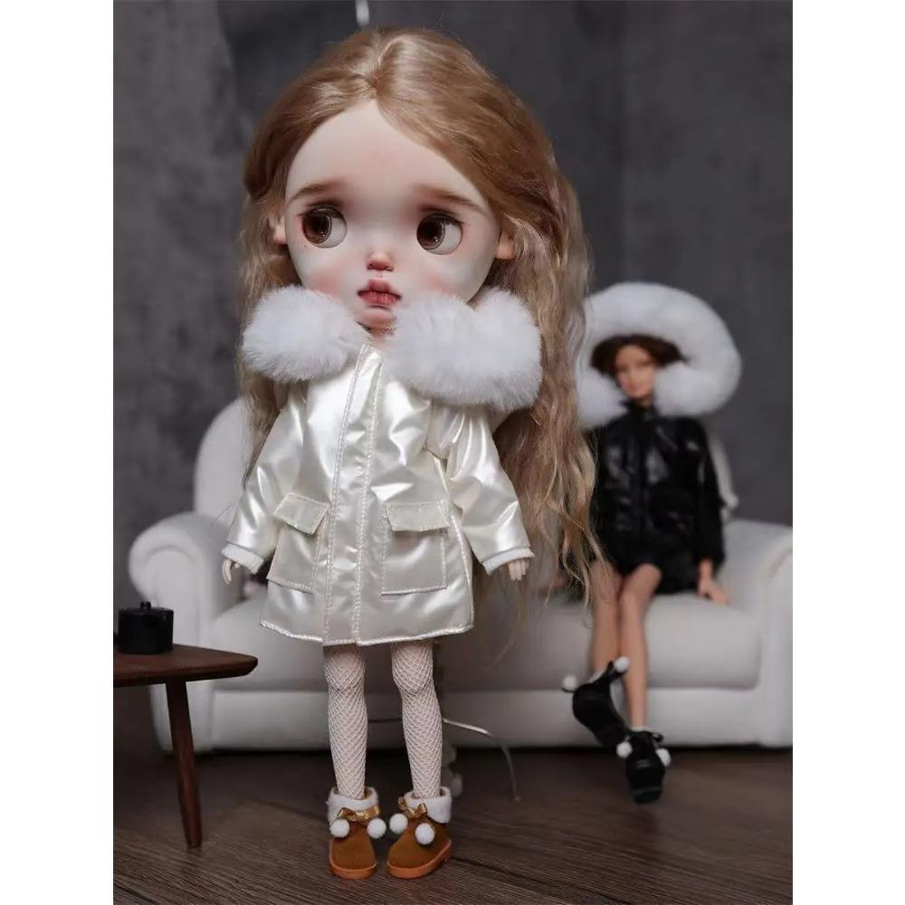 1/6 Blythe Doll Clothes Outfit Warm Cotton Coat Suit Winter Coat Down Jackets Doll Clothing Accessories
