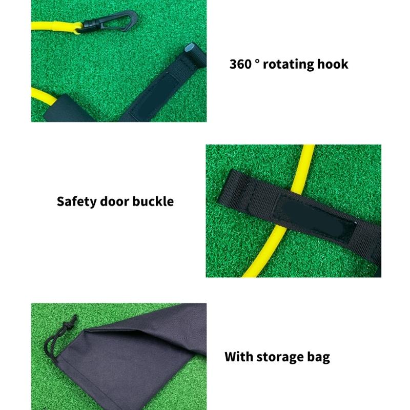 Golf Swing Training Rope Trainer Golf Swing Strengthener Elastic Pull Rope Trainer Resistance Band Golf Practice Trainer