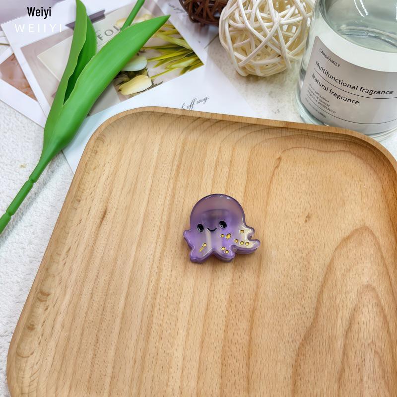 Hobby Marine Acetate Claw Clips: Cute Starfish, Jellyfish, Shark, Cartoon Side & Bun Clips for Women