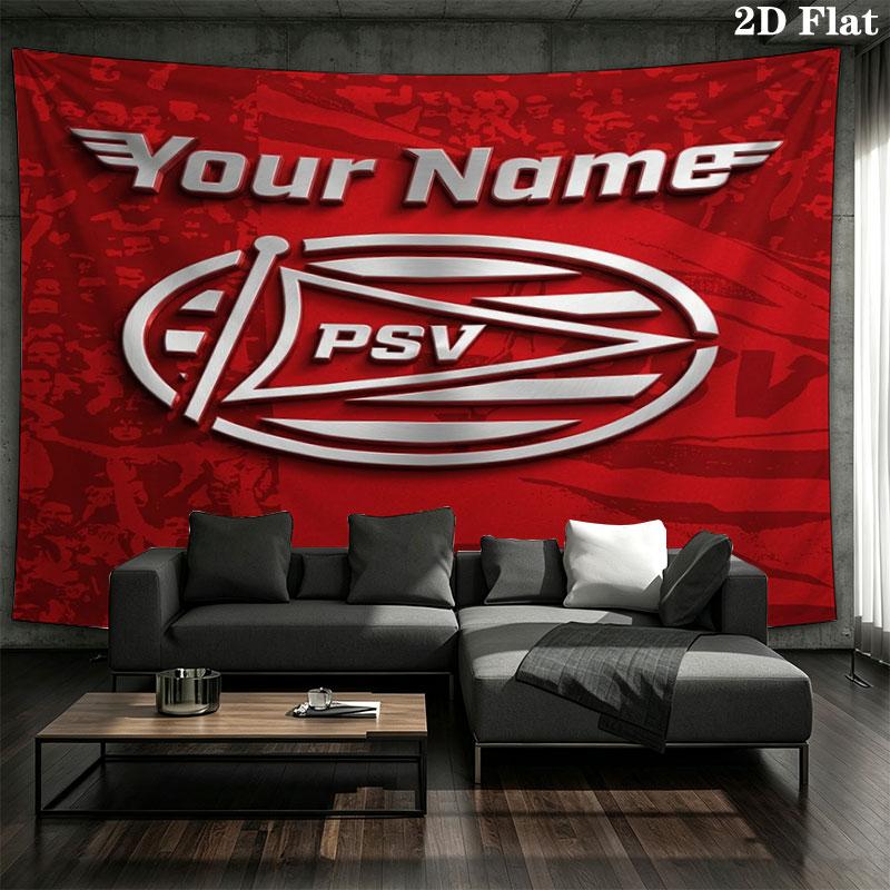 Philips Sport Vereniging Custom Name Wall Tapestry Aesthetic Wall Hanging Printed Fabric Blanket Decorative Tapestries for Bedroom Living Room Home De