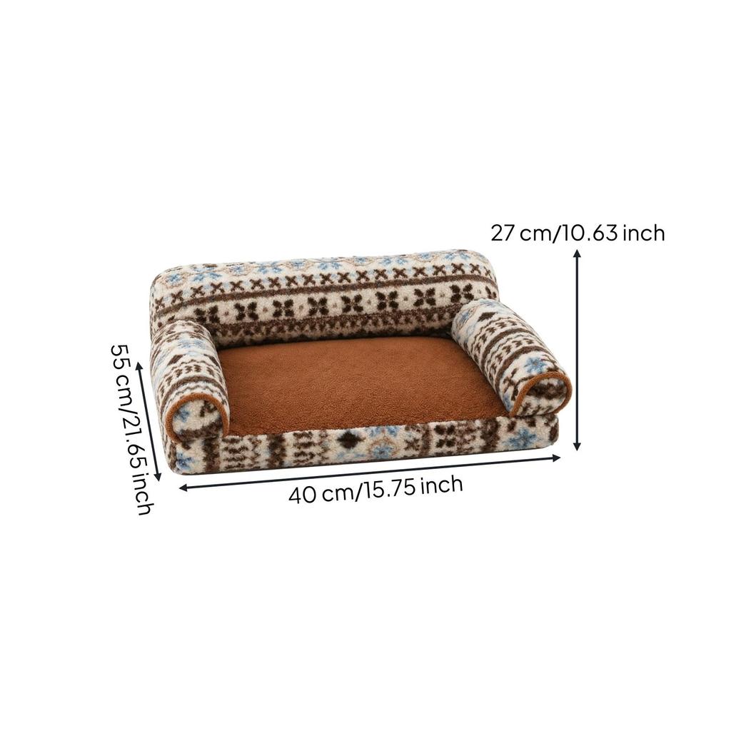 Floral Pet Sofa Bed Soft Padded Warm for Dogs, Cats, Bedroom, Living Room, Reading
