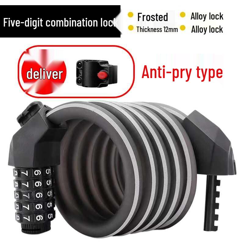 Waterproof Anti-theft Steel Cable Lock for Motorcycles, E-Bikes, and Helmets
