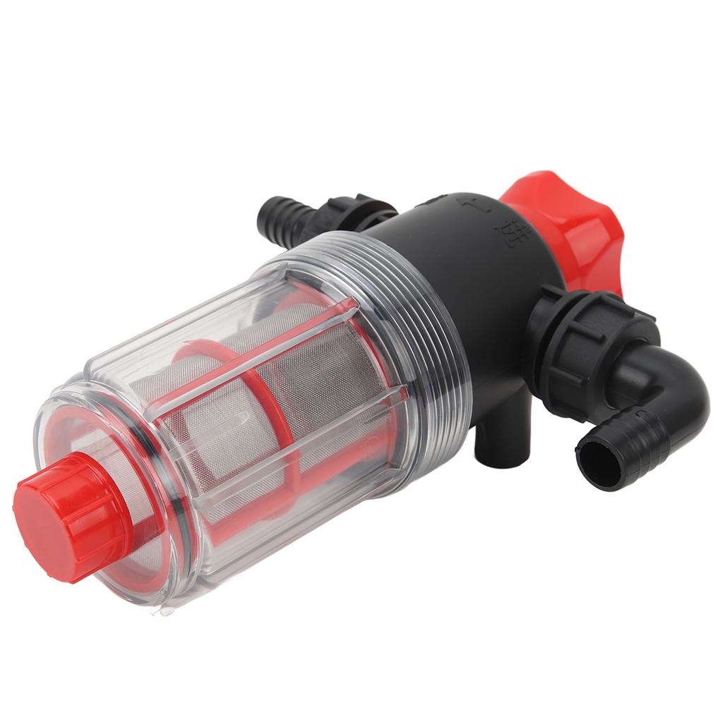 Water Pump Strainer Filter with 60 Mesh Stainless Steel Filter Screen High Flow Pipeline Filter Transparent Design 19mm