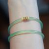 Spring and Summer Bracelet Blue Hollowed-out Ruyi Bell Type Female Chalcedony Agate Bracelet Artistic Vintage Jade Bracelet Chinese Style