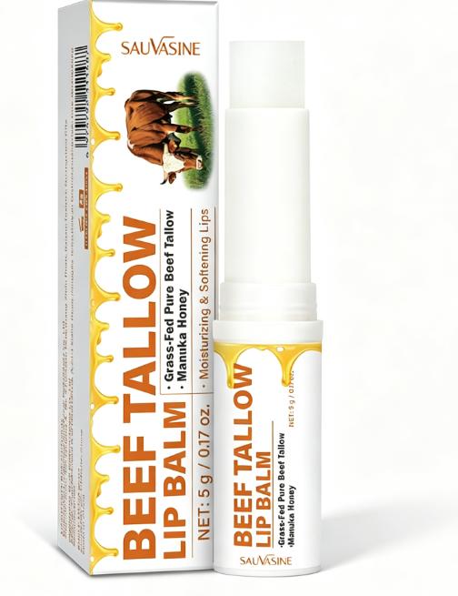 Natürlicher Talg-Lippenbalsam, Feuchtigkeitsspendende Nährende Lippenpflege mit Sheabutter