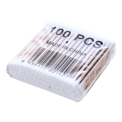 100Pcs Double Head Cotton Swab Makeup Cotton Buds Household Makeup Removal Ear Digging Hygiene Cleaning Disposable Cotton Swabs