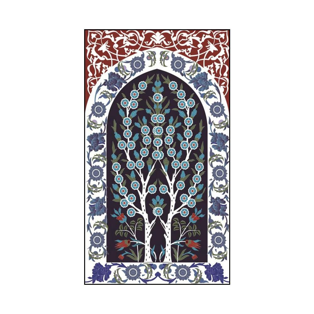 Turkish Tile Tree of Life Watercolor Painting Prints Traditional Ottoman Floral Wall Art Picture Canvas Poster Home Decor