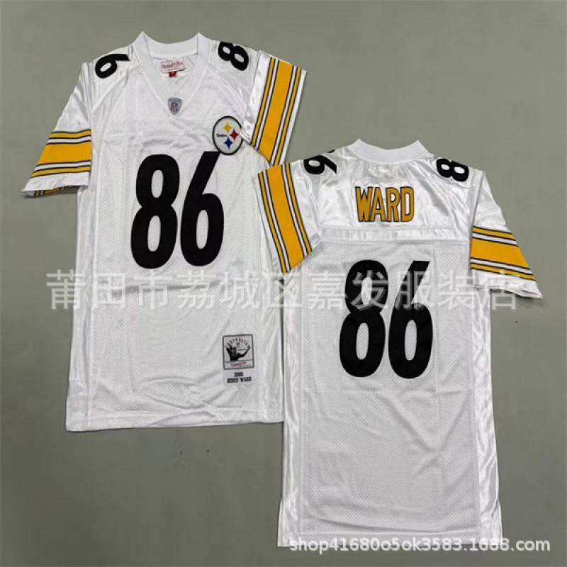 Pittsburgh Steelers Vintage NFL Football Jersey Men Cotton Embroidered Training Shirt Rugby Sport Wear