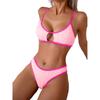 Women's Summer Sexy Suspenders Split Sexy Solid Color Slim Bikini Swimsuit