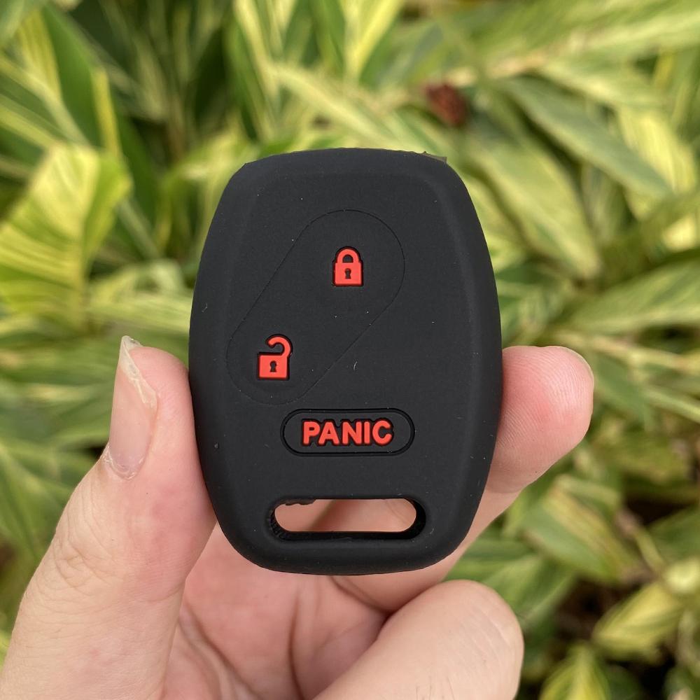 

3 Button Silicone Car Key Cover Case Protect Skin Bag Rubber Shell for Honda FIT INSIGHT Civic Accord CR-V Ridgeline Key Chain