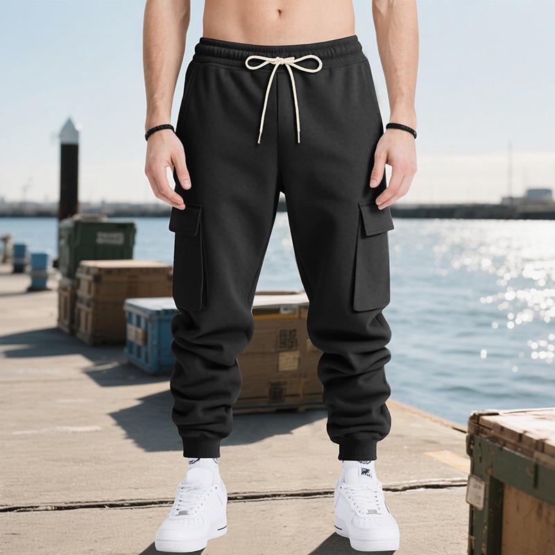Autumn and winter heavy loose high street casual sports men's multi-pocket tooling trousers