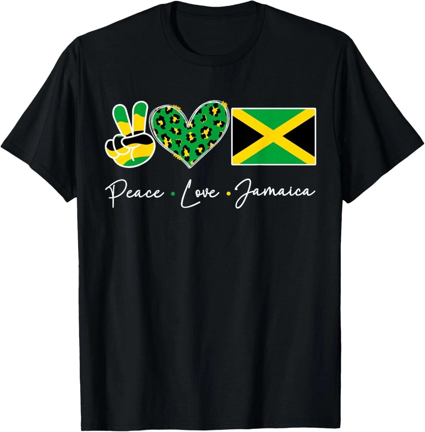 Peace Love Jamaica Flag Jamaican Men Women Kids Jamaica Flag Gift Unisex T-Shirt 3XL