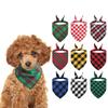 Dogs Checkered Scarf Pet Plaids Neckerchief Holiday Bandana Party Accessories