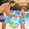 Inflatable Baby Pool Float with Safety Seat and Water Spray Gun Toddler Swimming Ring for Outdoor Water Activities and Pool Use