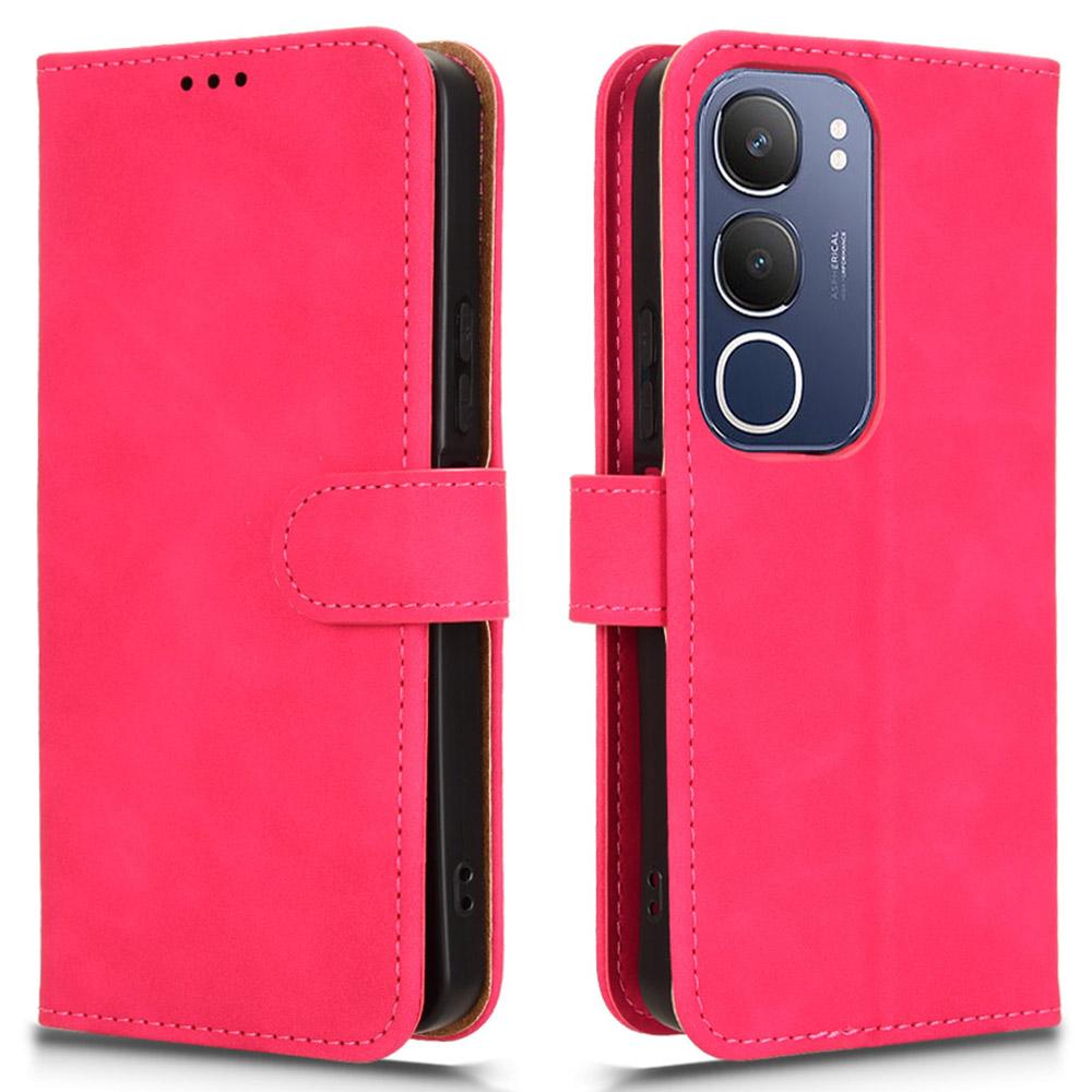 For vivo Y19s 4G Leather Case Skin-Feel Anti-Drop Wallet Flip Phone Cover