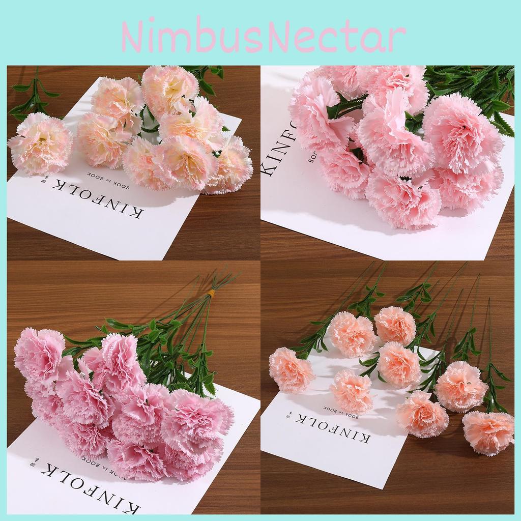 Carnation Silk Flower Bouquet For Home Office Wedding Decor Photography Prop