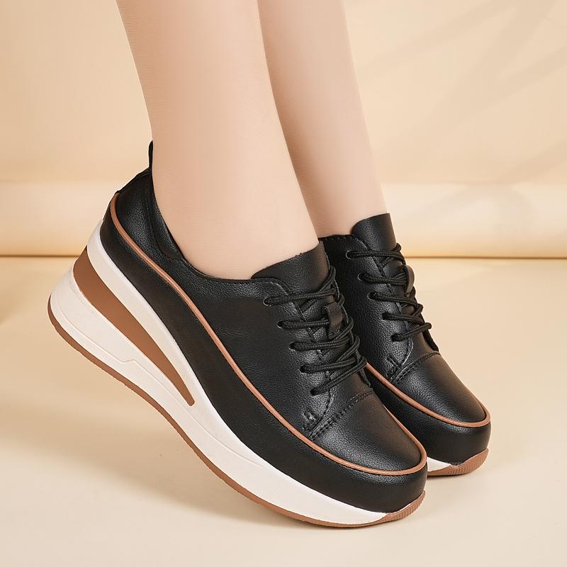 Spring/Autumn New Versatile Slope Heel Height Increasing Casual Women's Shoes Casual Shoes