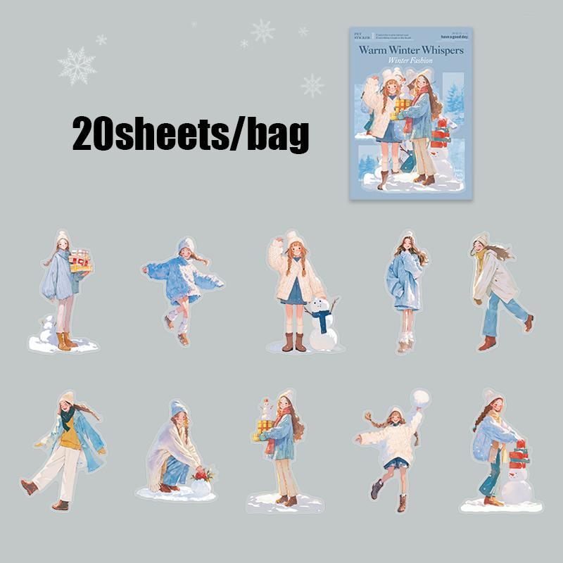 Мистер. Бумажные ретро наклейки с персонажами 20 листов/упаковка Модные наклейки с одеждой для девочек Теплое солнце Семейные блокноты DIY украшение Подарок