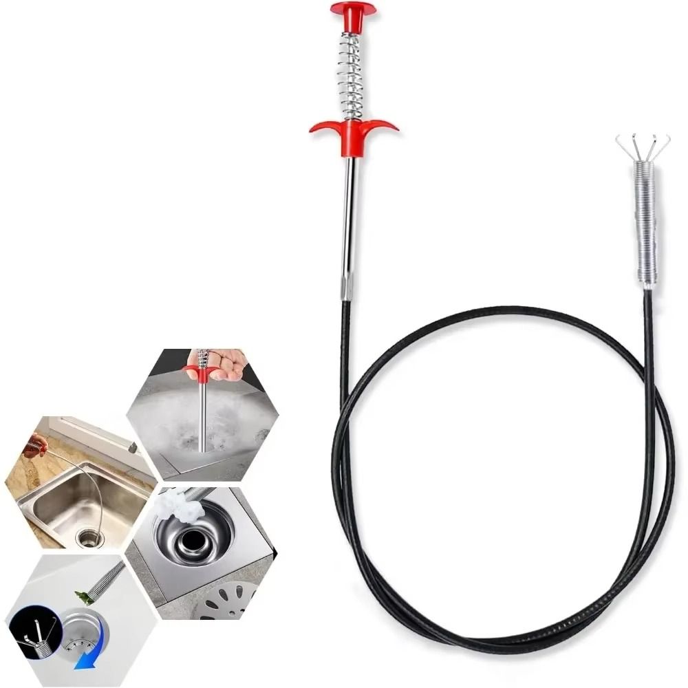 Flexible Design Pipeline Dredging Tool Spring Grip Sewer Cleaning Picker Kitchen Sink Cleaning