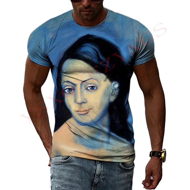 Impressionist Master Picasso Classic Oil Painting 3D HD Print Men And Women Art Taste Charm Short Sleeve Round Neck T-shirt Top