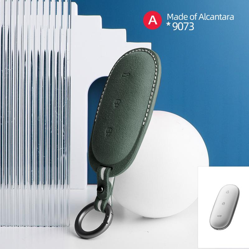 3 Buttons Car Remote Key Case Cover for LEADING IDEAL for LiXiang L9 L8 L7 Suede Car Key Shell Fob Protector Bag