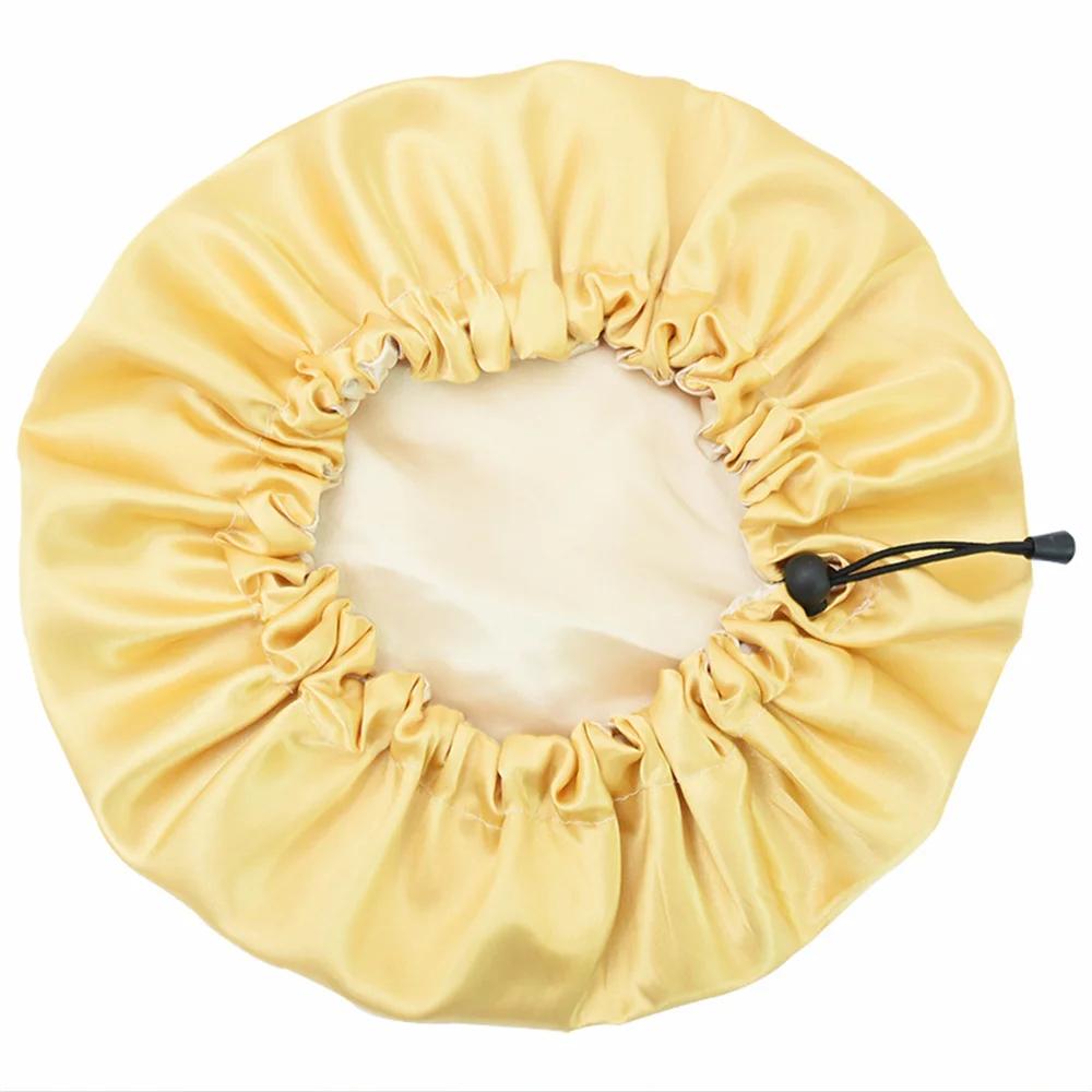 Nuova cuffia da notte reversibile in raso per capelli ricci da donna, a doppio strato, regolabile, elastica, per la cura dei capelli