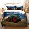 Juego de cama con estampado de tractor para niños, funda nórdica con estampado de coches de construcción para niños, funda nórdica con vehículos de maquinaria pesada
