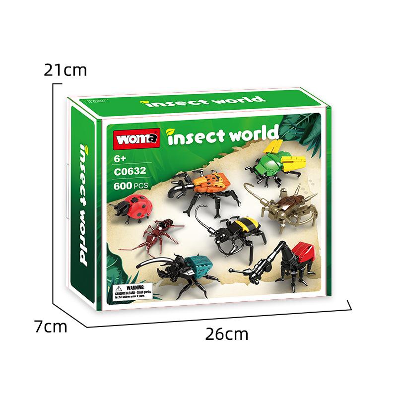 Building Block Insects Animal Model Small Particles Enlightenment Assembly Children'S Toys Boys Puzzle Gifts