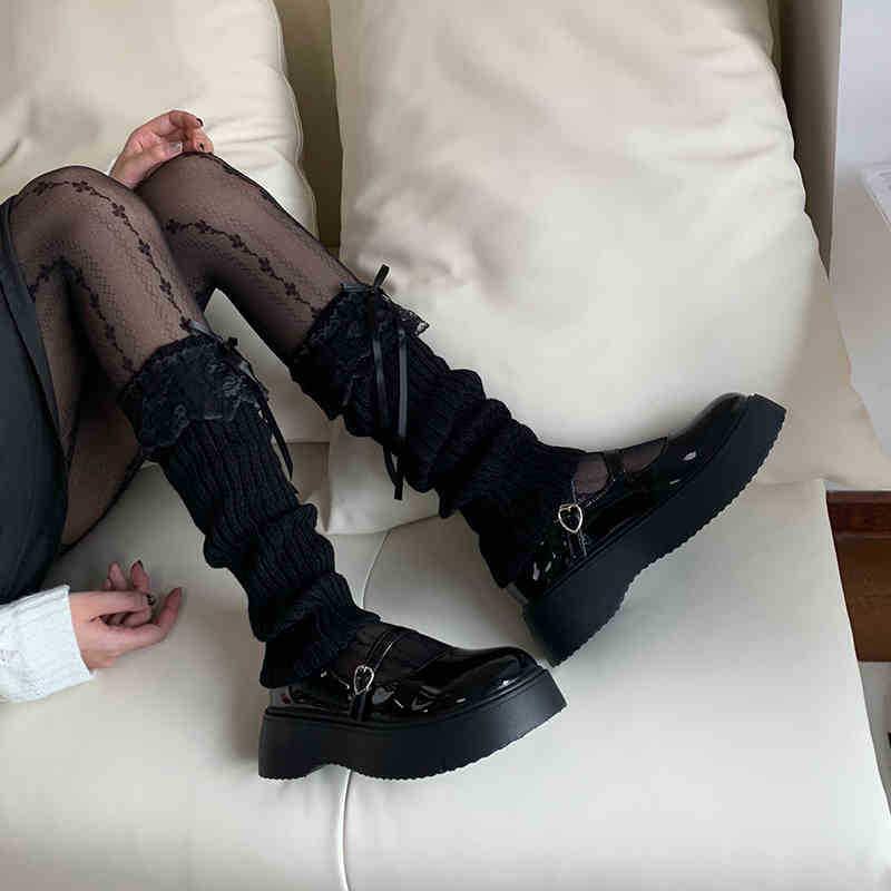 Gray Knitted Split Socks - Thick Ribbed Stripes, Calf-Length, Cozy Autumn/Winter Style, Loose Fit, Trendy Pile Socks