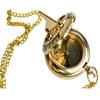 5,08 cm Messing Sonnenuhr Kompass Anhänger mit Kette Navigationsschmuck Geschenk Steampunk Maritim Halskette für Entdecker Sammler Geschenk