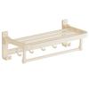 Cream Space Aluminum Towel Rack No Drill Bathroom Towel Holder Wall Mount Organizer Set