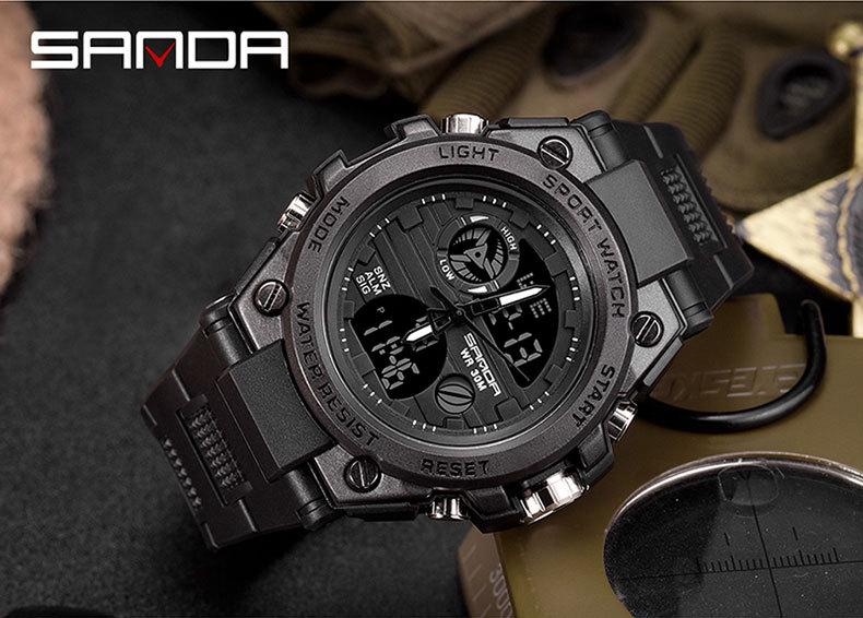 Sanda Tactical Waterproof Luminous Digital Watch for Teen Boys