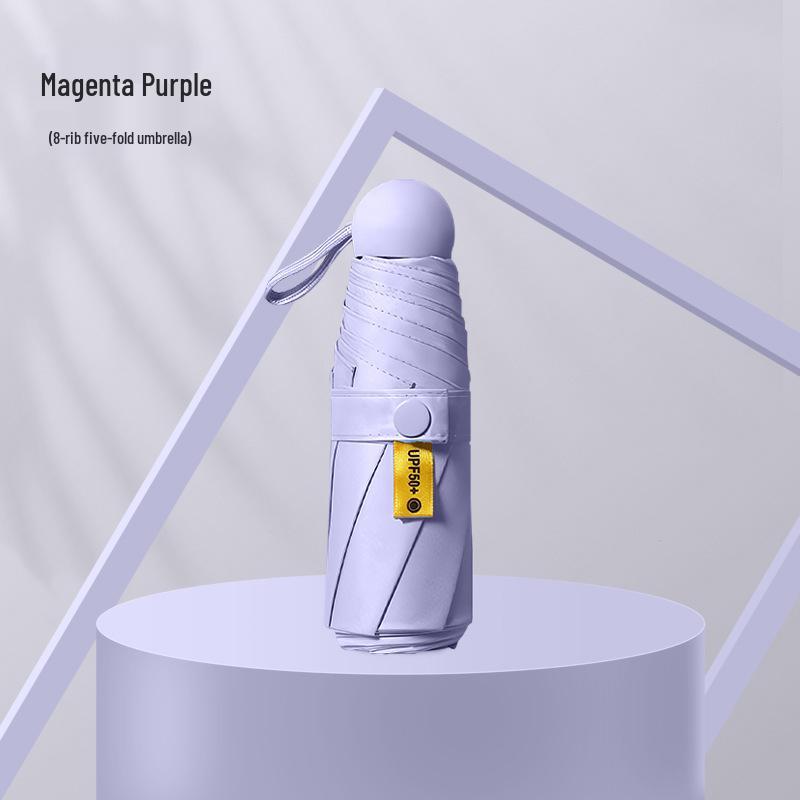 Kompakter UV-Schutz Faltbarer Regenschirm mit Schwarzer Fütterung