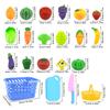 DIY Fruit Cutting Toys Fruits And Vegetables Parent-Child Simulation Pretend Play Kitchen Toy Food with Basket Kids Christmas