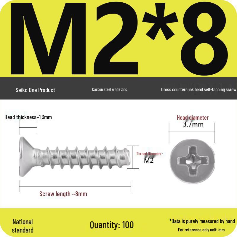 KB 846B White Zinc Nickel-Plated Carbon Steel Phillips Flat Head Self-Tapping Screw (ST2/2.5/3)