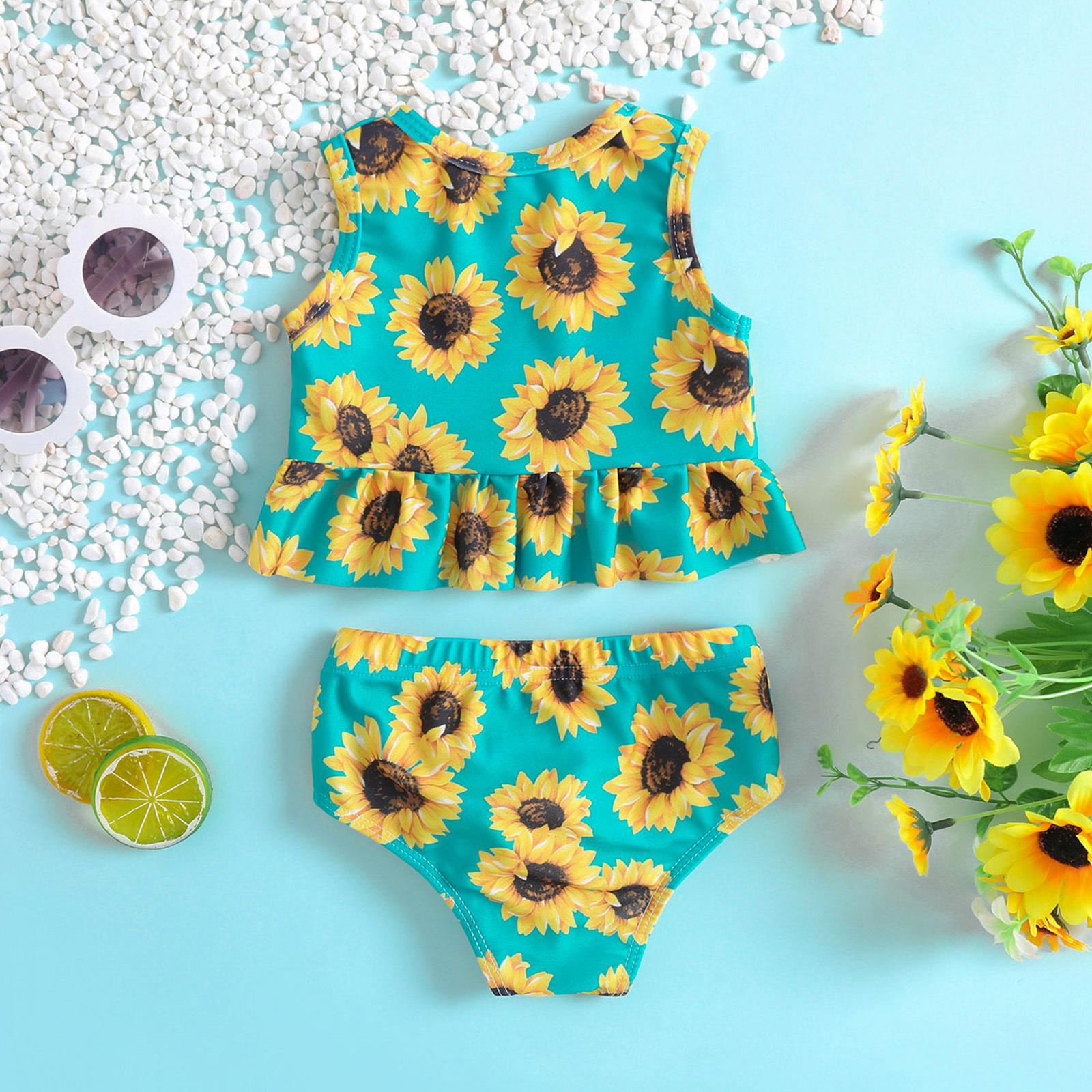 

Sunflower Ruffle Two-Piece Swimsuit for Baby Girls 120 cm