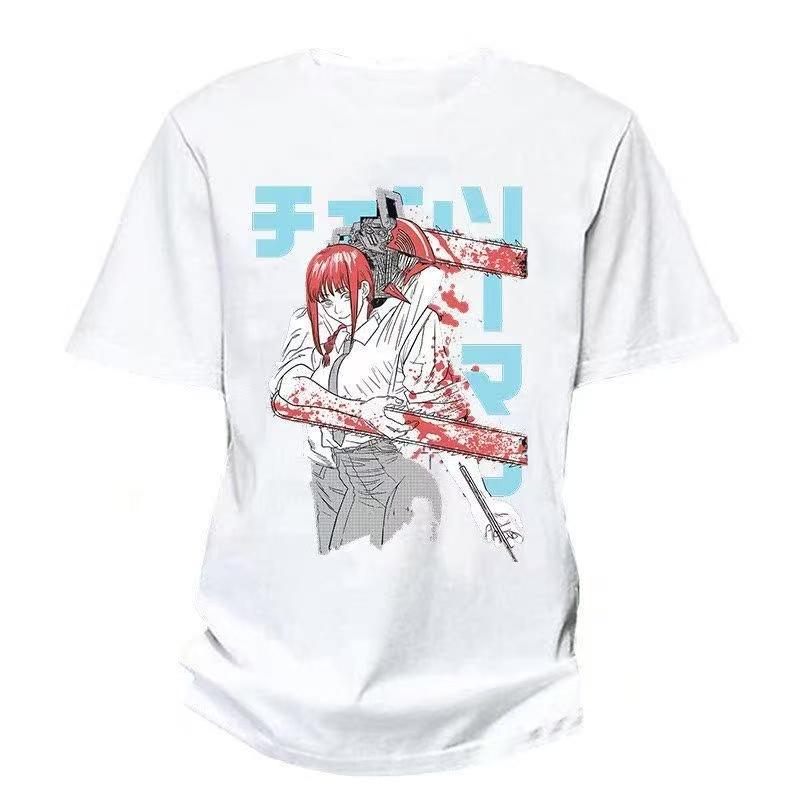 """2025 Sommer und Herbst Kettensägenmann Japanischer Manga bedrucktes T-Shirt lockeres Outdoor-Kurzarm-Oberteil für Herren und Damen."""